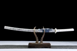 Azurblauer Schnee Silberschuppe - Handgeschmiedetes Katana aus 1045 Kohlenstoffstahl