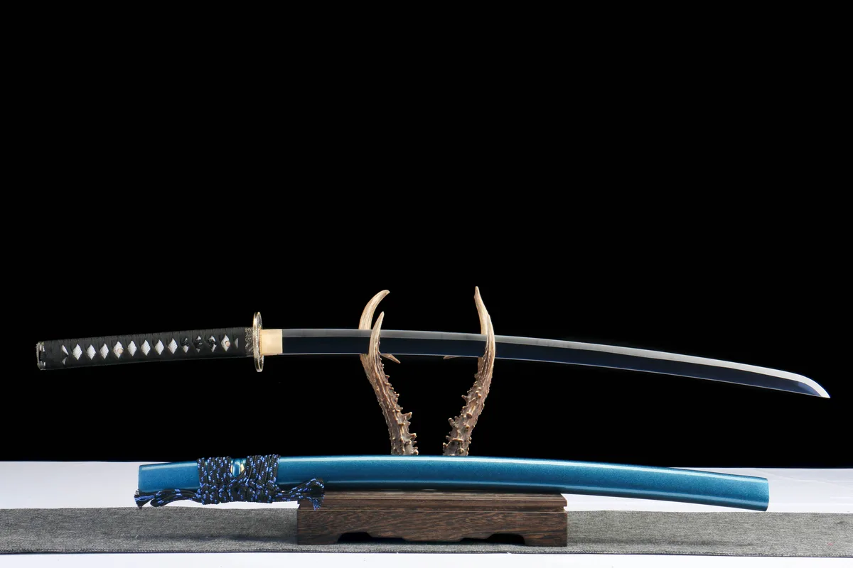 Kranich zwischen Kiefern - Handgeschmiedetes Katana aus 1045 Kohlenstoffstahl - Image 9