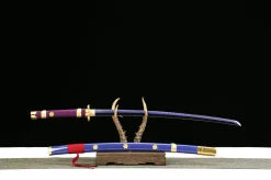Alternative view of Enma (紫) - Handgeschmiedetes Katana aus 1045 Kohlenstoffstahl