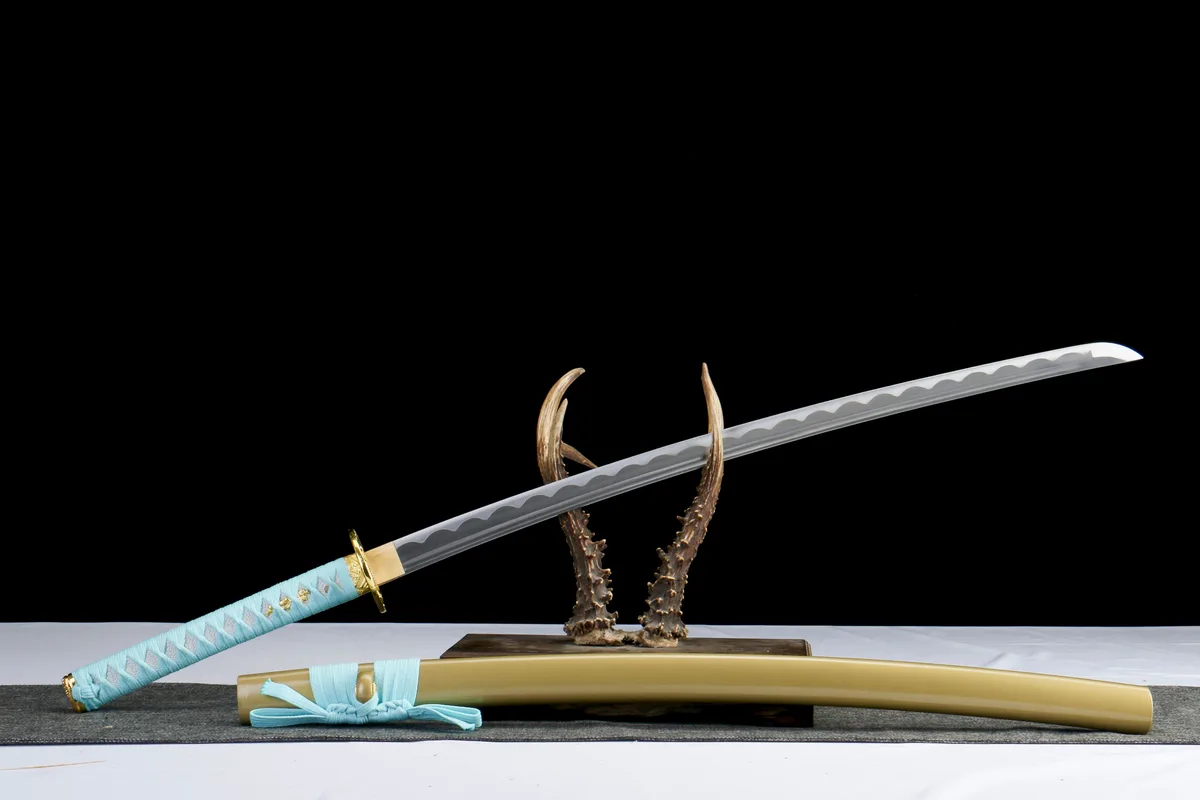 Flüssiges Gold - Handgeschmiedetes Katana aus 1045 Kohlenstoffstahl - Image 7