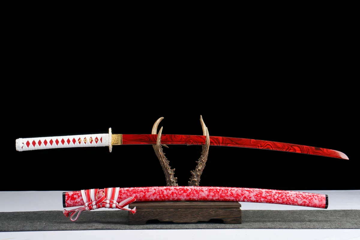 Knochenglühende Lotusblüte - Handgeschmiedetes Katana aus 1045 Kohlenstoffstahl - Image 7