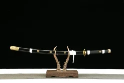 Schwarze Himmelsfeder - Handgeschmiedetes Katana aus 1045 Kohlenstoffstahl