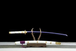 Alternative view of Weißer Himmelsbote - Handgeschmiedetes Katana aus 1045 Kohlenstoffstahl