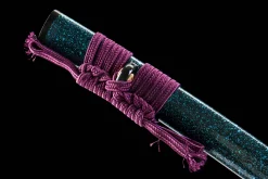 Alternative view of Azurblaues Tiefengold - Handgeschmiedetes Katana aus 1065 Kohlenstoffstahl