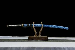 Azurner Sturm - Handgeschmiedetes Katana aus 1065 Kohlenstoffstahl