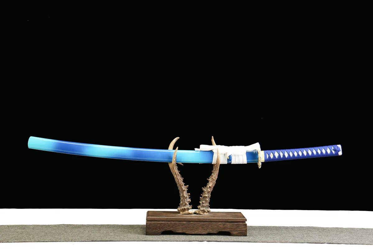 Blaue Flamme - Handgeschmiedetes Katana aus 1065 Kohlenstoffstahl