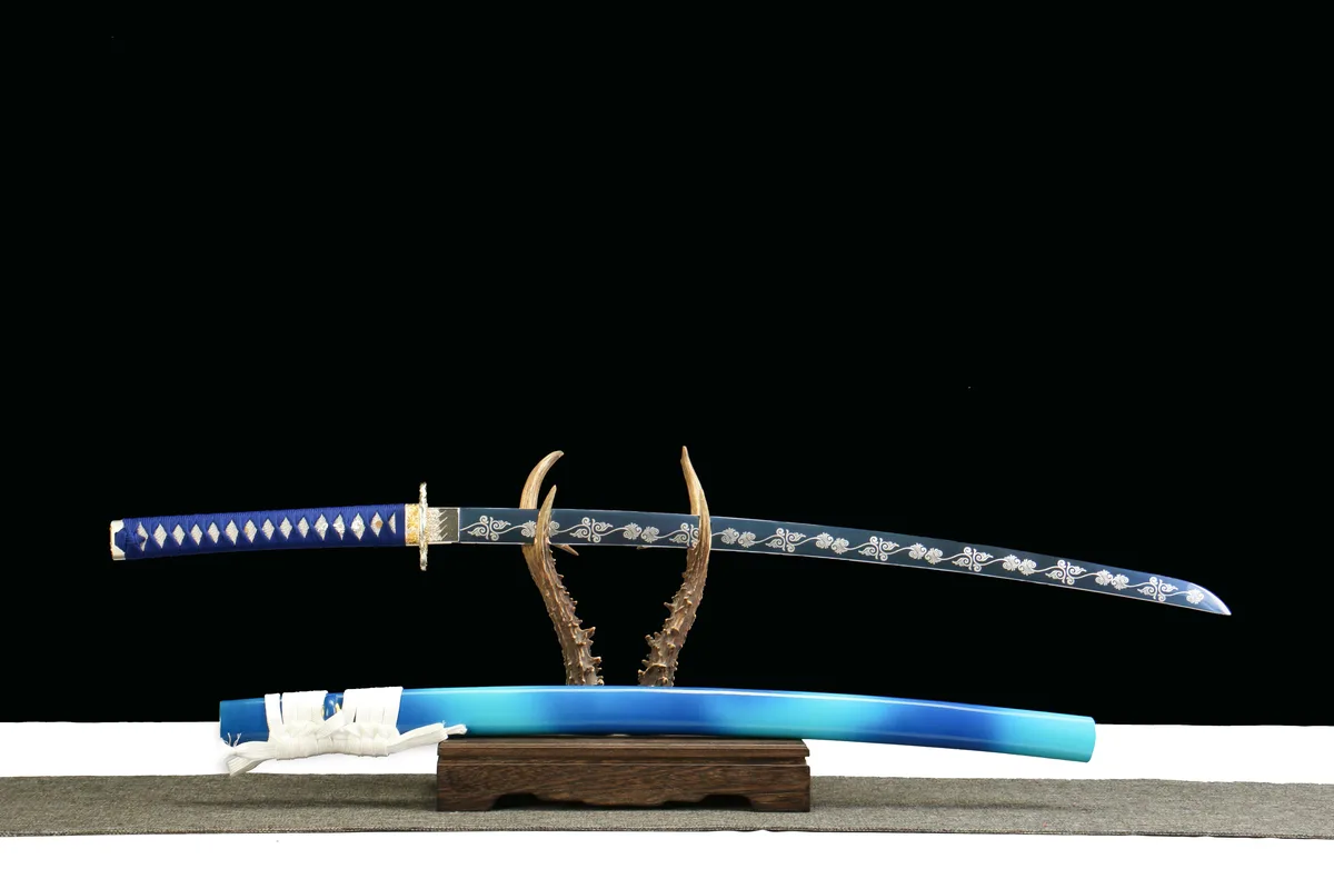 Blaue Flamme - Handgeschmiedetes Katana aus 1065 Kohlenstoffstahl - Image 2