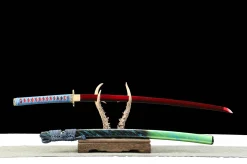 Alternative view of Blutblüte - Handgeschmiedetes Katana aus 1065 Kohlenstoffstahl