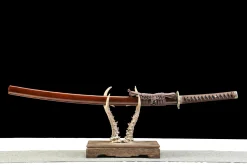 Crimson Flame (天绝) - Handgeschmiedetes Katana aus 1065 Kohlenstoffstahl