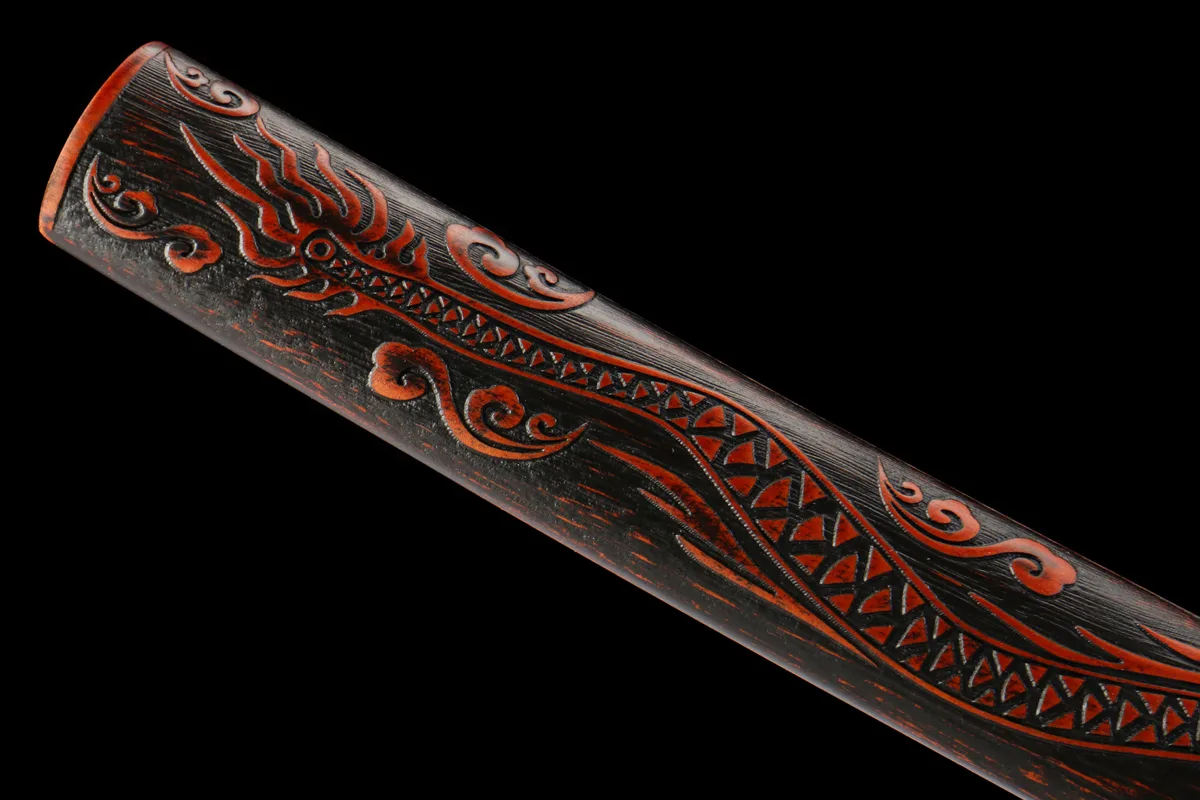 Karmesiner Himmelsdrache - Handgeschmiedetes Katana aus 1065 Kohlenstoffstahl - Image 7