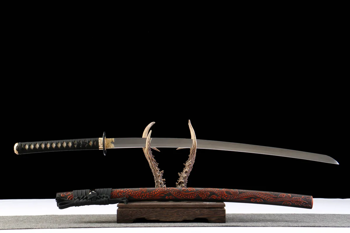 Karmesiner Himmelsdrache - Handgeschmiedetes Katana aus 1065 Kohlenstoffstahl - Image 3