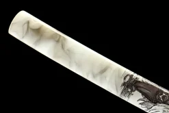 Alternative view of Weißer Bambus - Handgeschmiedetes Katana aus 1065 Kohlenstoffstahl