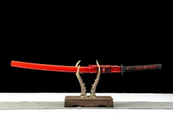 Karmesine Finsternis - Handgeschmiedetes Katana aus 65Mn Spring Steel