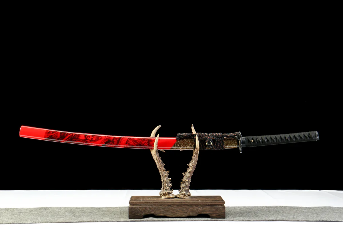 Scharlachroter Phantom - Handgeschmiedetes Katana aus 65Mn Spring Steel