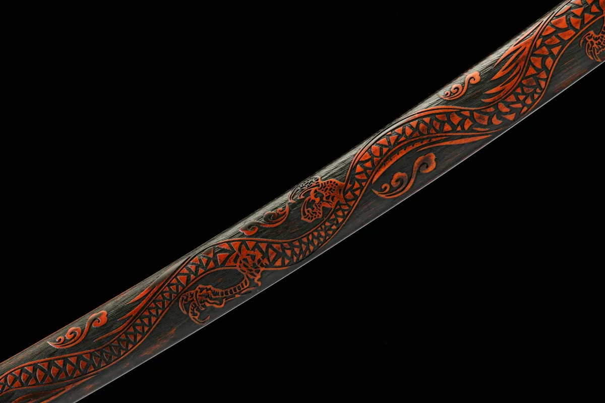 Hieb der Finsteren Nacht - Handgeschmiedetes Katana aus Carbon Steel - Image 12