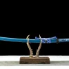 Azurblauer Strom - Handgeschmiedetes Katana aus Damaskusstahl