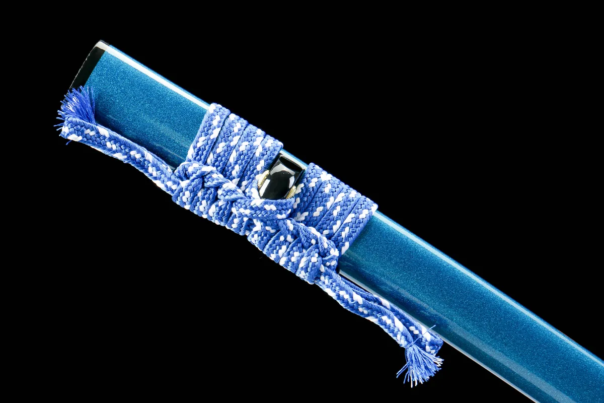 Azurblauer Strom - Handgeschmiedetes Katana aus Damaskusstahl - Image 8