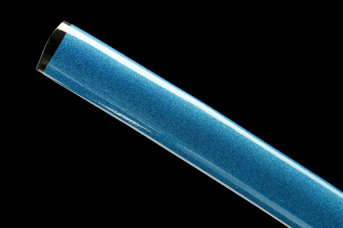 Azurblauer Strom - Handgeschmiedetes Katana aus Damaskusstahl - Image 10