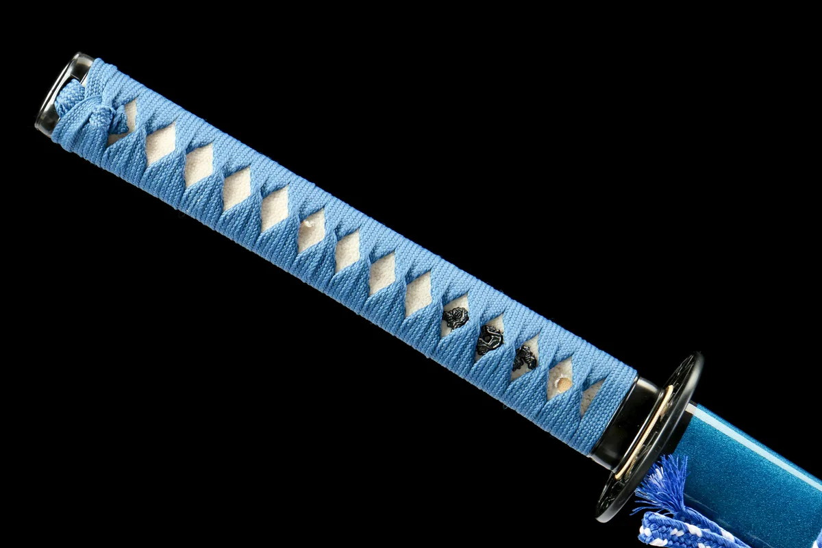 Azurblauer Strom - Handgeschmiedetes Katana aus Damaskusstahl - Image 4