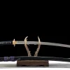 Azurnes Leuchten - Handgeschmiedetes Katana aus Damaskusstahl