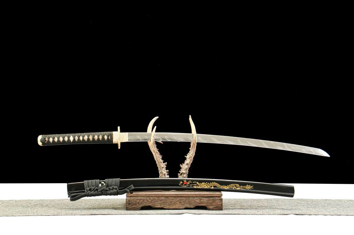 Drachenbernstein - Handgeschmiedetes Katana aus Damaskusstahl - Image 2