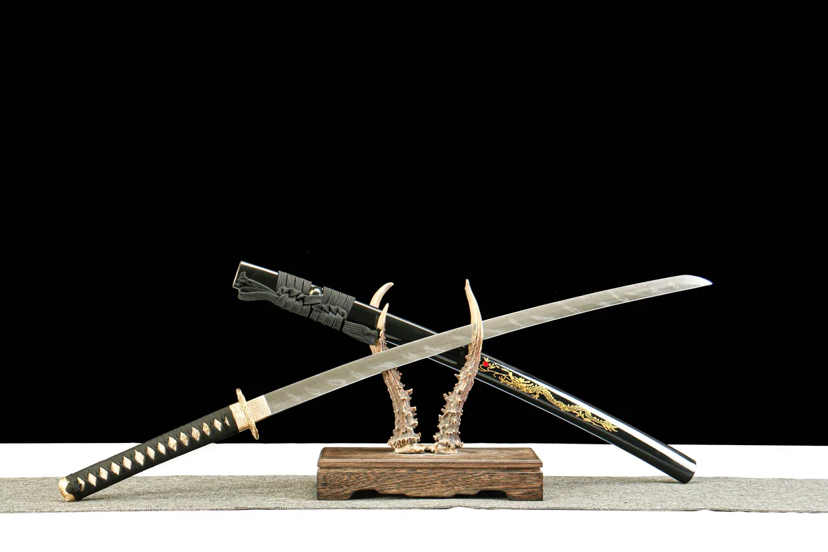 Drachenbernstein - Handgeschmiedetes Katana aus Damaskusstahl - Image 6