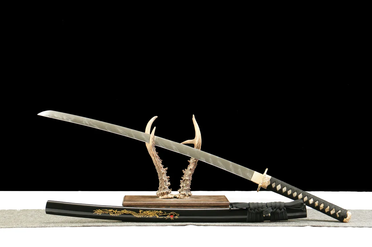 Drachenbernstein - Handgeschmiedetes Katana aus Damaskusstahl - Image 7