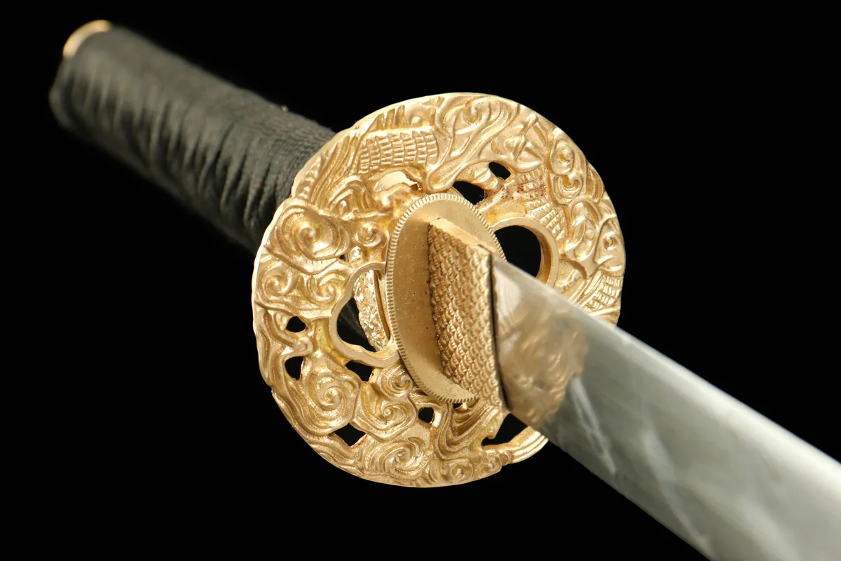 Drachenbernstein - Handgeschmiedetes Katana aus Damaskusstahl - Image 8