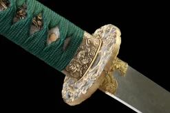 Alternative view of Dunkle Glut - Handgeschmiedetes Katana aus Damaskusstahl