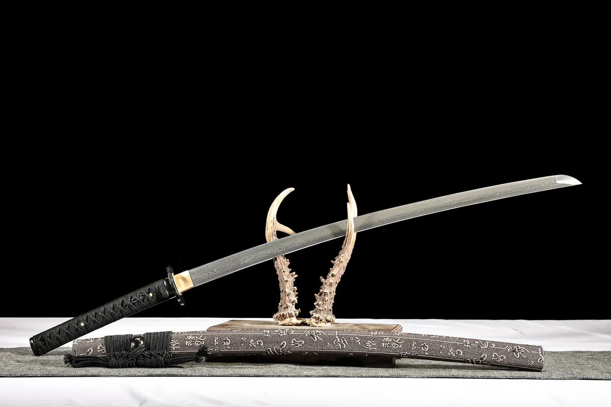 Dunkler Goldschatten-Brecher - Handgeschmiedetes Katana aus Damaskusstahl - Image 5