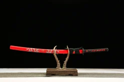 Flammender Drache - Handgeschmiedetes Katana aus Damaskusstahl