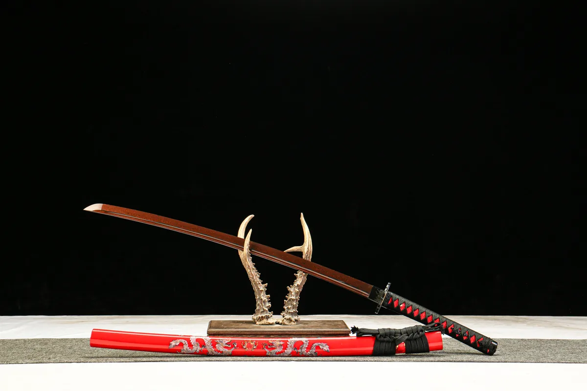Flammender Drache - Handgeschmiedetes Katana aus Damaskusstahl - Image 6