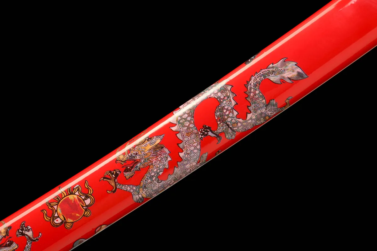 Flammender Drache - Handgeschmiedetes Katana aus Damaskusstahl - Image 5