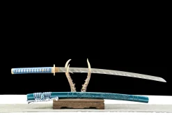 Alternative view of Gefallener Stern - Handgeschmiedetes Katana aus Damaskusstahl