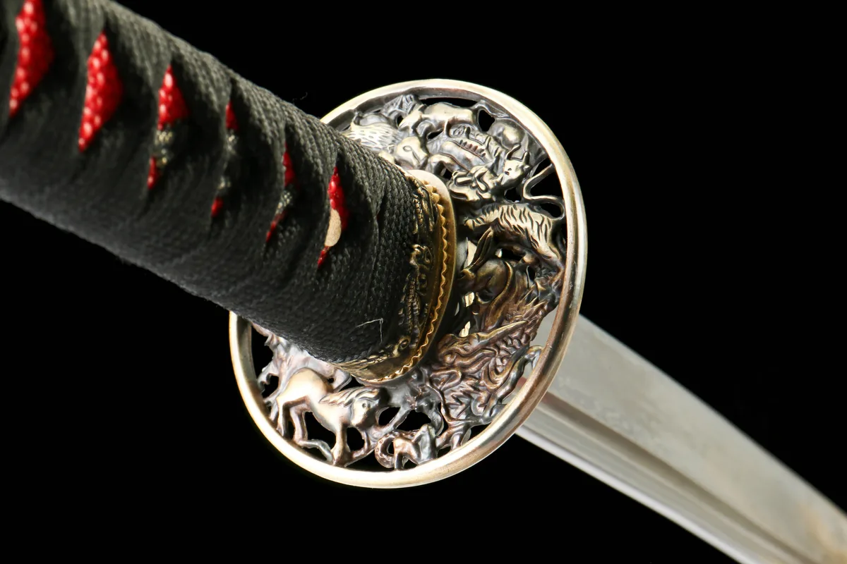 Kaiserliche Flamme - Handgeschmiedetes Katana aus Damaskusstahl
