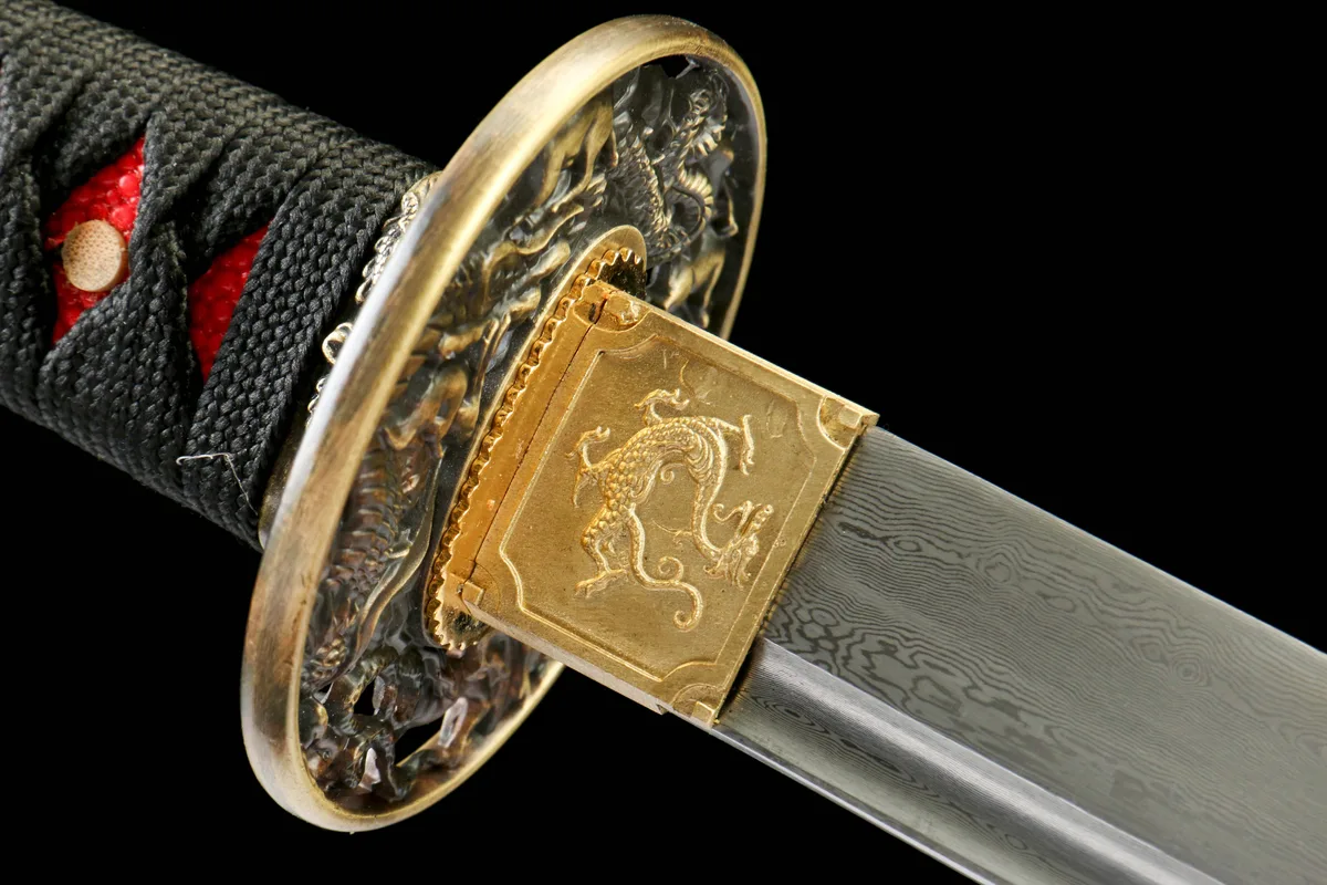 Kaiserliche Flamme - Handgeschmiedetes Katana aus Damaskusstahl - Image 6