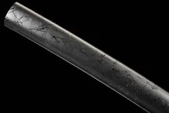 Nachtglut im Sternensturz - Handgeschmiedetes Katana aus Damaskusstahl