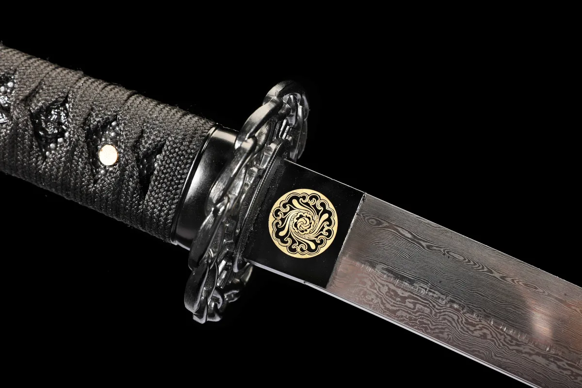 Nachtglut im Sternensturz - Handgeschmiedetes Katana aus Damaskusstahl - Image 11
