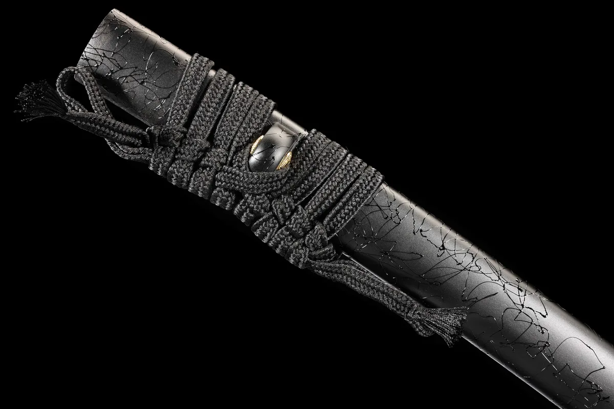 Nachtglut im Sternensturz - Handgeschmiedetes Katana aus Damaskusstahl - Image 5