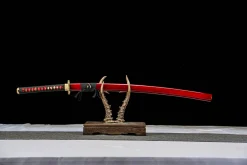 Scharlachflamme - Handgeschmiedetes Katana aus Damaskusstahl