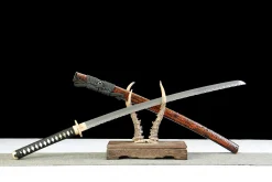 Alternative view of Schattenkrieger - Handgeschmiedetes Katana aus Damaskusstahl