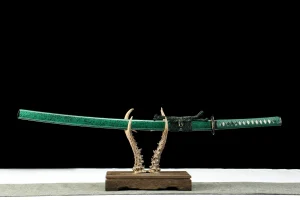 Teal Wave - Handgeschmiedetes Katana aus Damaskusstahl