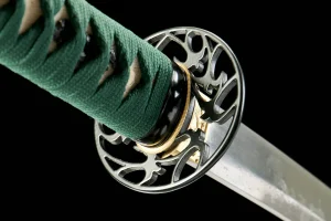 Alternative view of Teal Wave - Handgeschmiedetes Katana aus Damaskusstahl