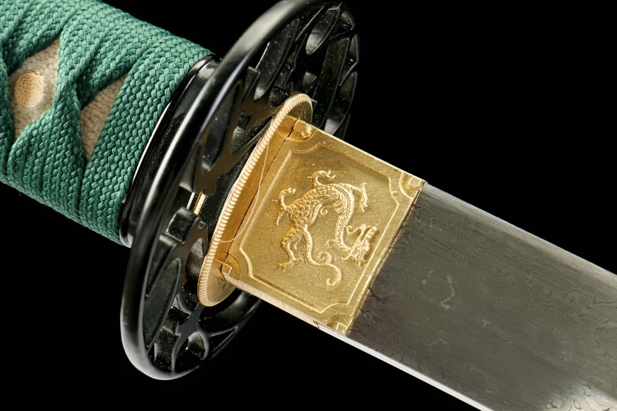 Teal Wave - Handgeschmiedetes Katana aus Damaskusstahl - Image 6