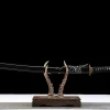 Goldene Tintenfeder - Handgeschmiedetes Katana aus Lehmgehärteter Damaskusstahl