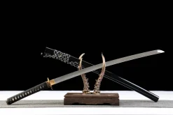 Alternative view of Goldene Tintenfeder - Handgeschmiedetes Katana aus Lehmgehärteter Damaskusstahl