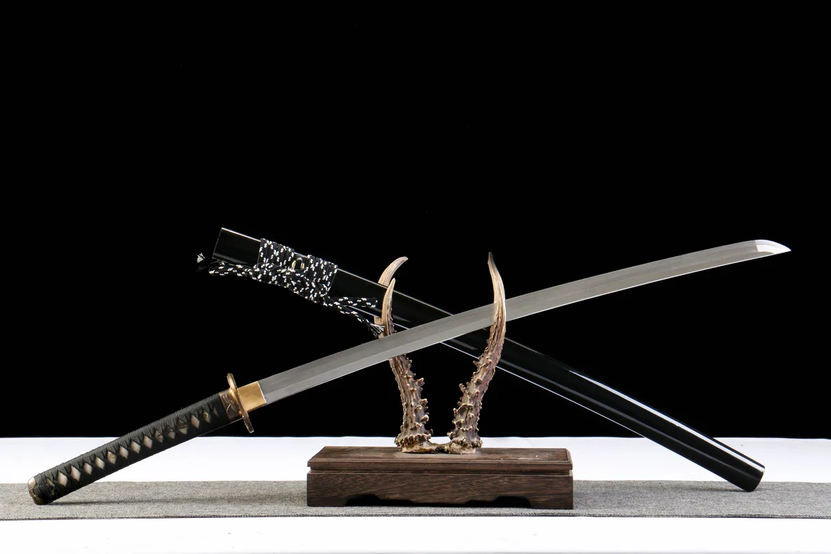 Goldene Tintenfeder - Handgeschmiedetes Katana aus Lehmgehärteter Damaskusstahl - Image 2