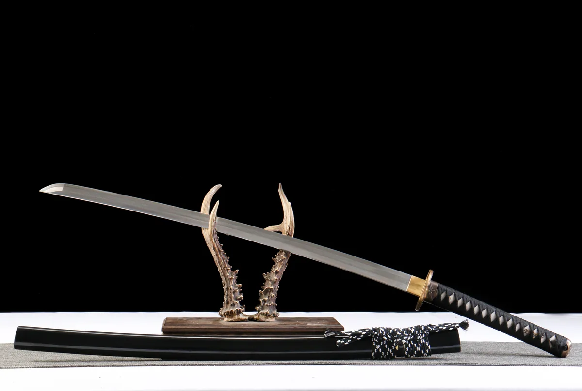 Goldene Tintenfeder - Handgeschmiedetes Katana aus Lehmgehärteter Damaskusstahl - Image 5