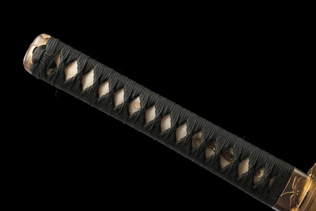 Goldene Tintenfeder - Handgeschmiedetes Katana aus Lehmgehärteter Damaskusstahl - Image 7