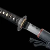 Herrscher der dunklen Nacht - Handgeschmiedetes Katana aus Lehmgehärteter Damaskusstahl